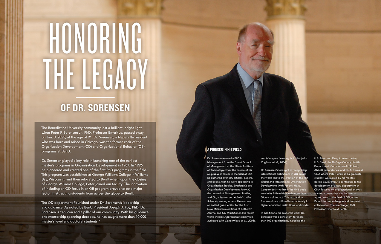 Benedictine Magazine Spread of Dr. Sorensen