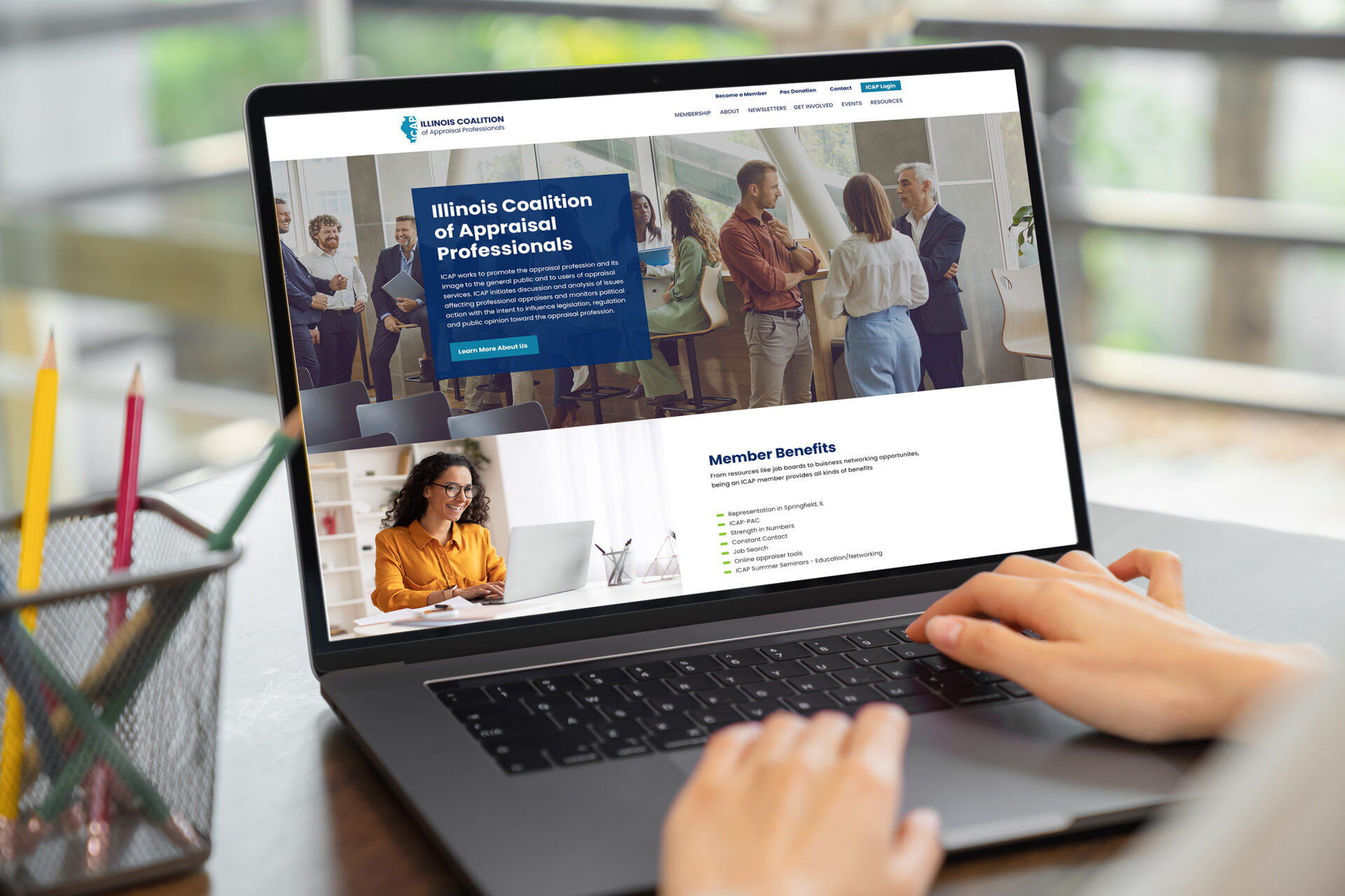 Mockup of new ICAP website