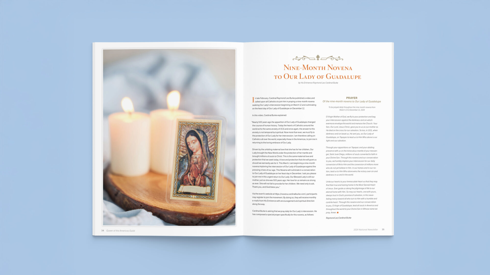Mockup of Queen of The America's Guild Newsletter to showcase work