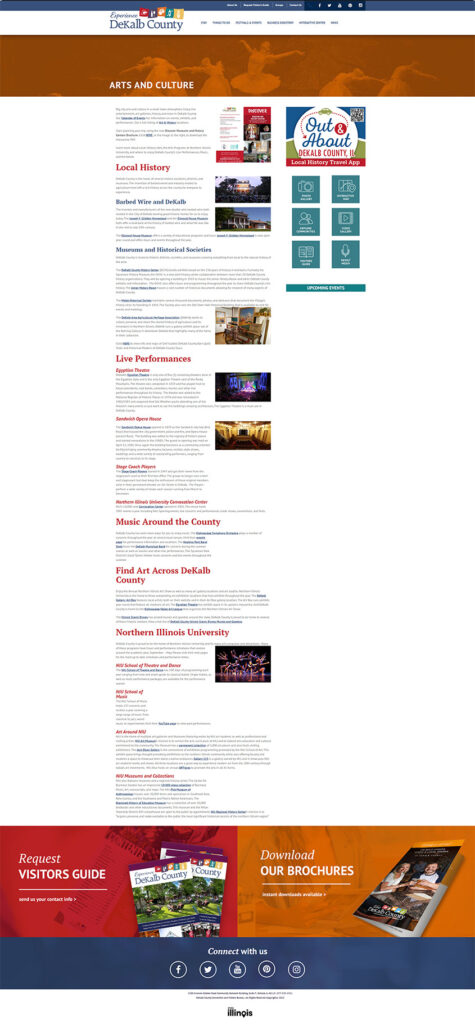 screenshot of DCCVB previous arts and culture page