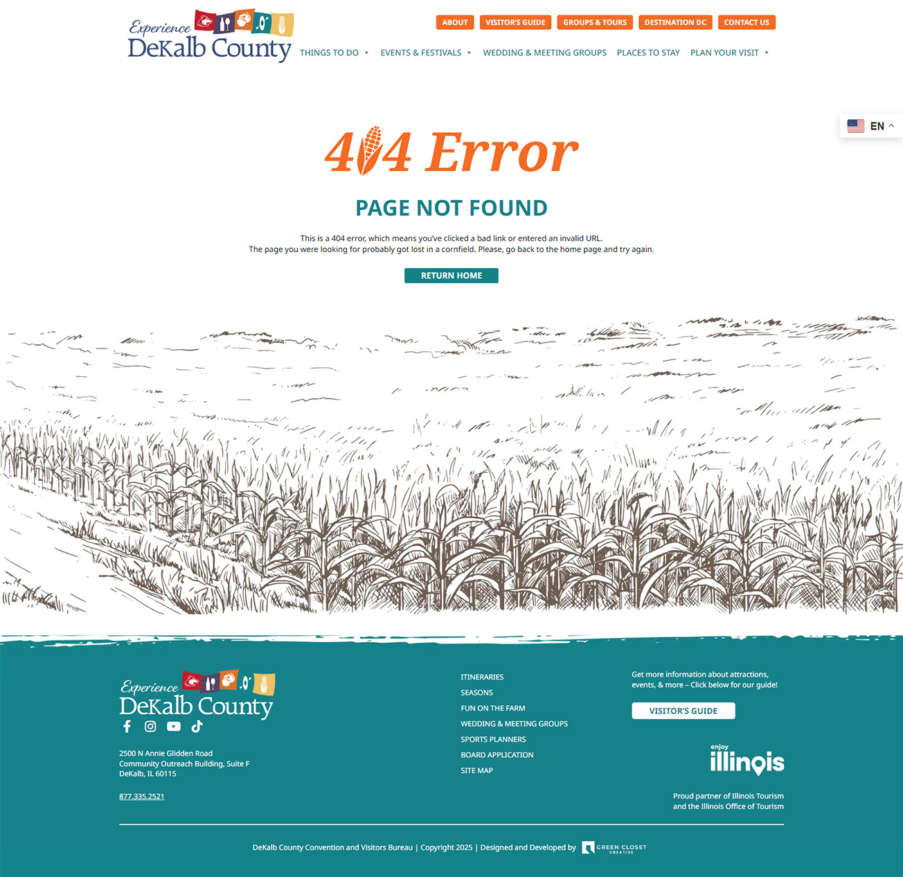 screenshot of DCCVB fun 404 page